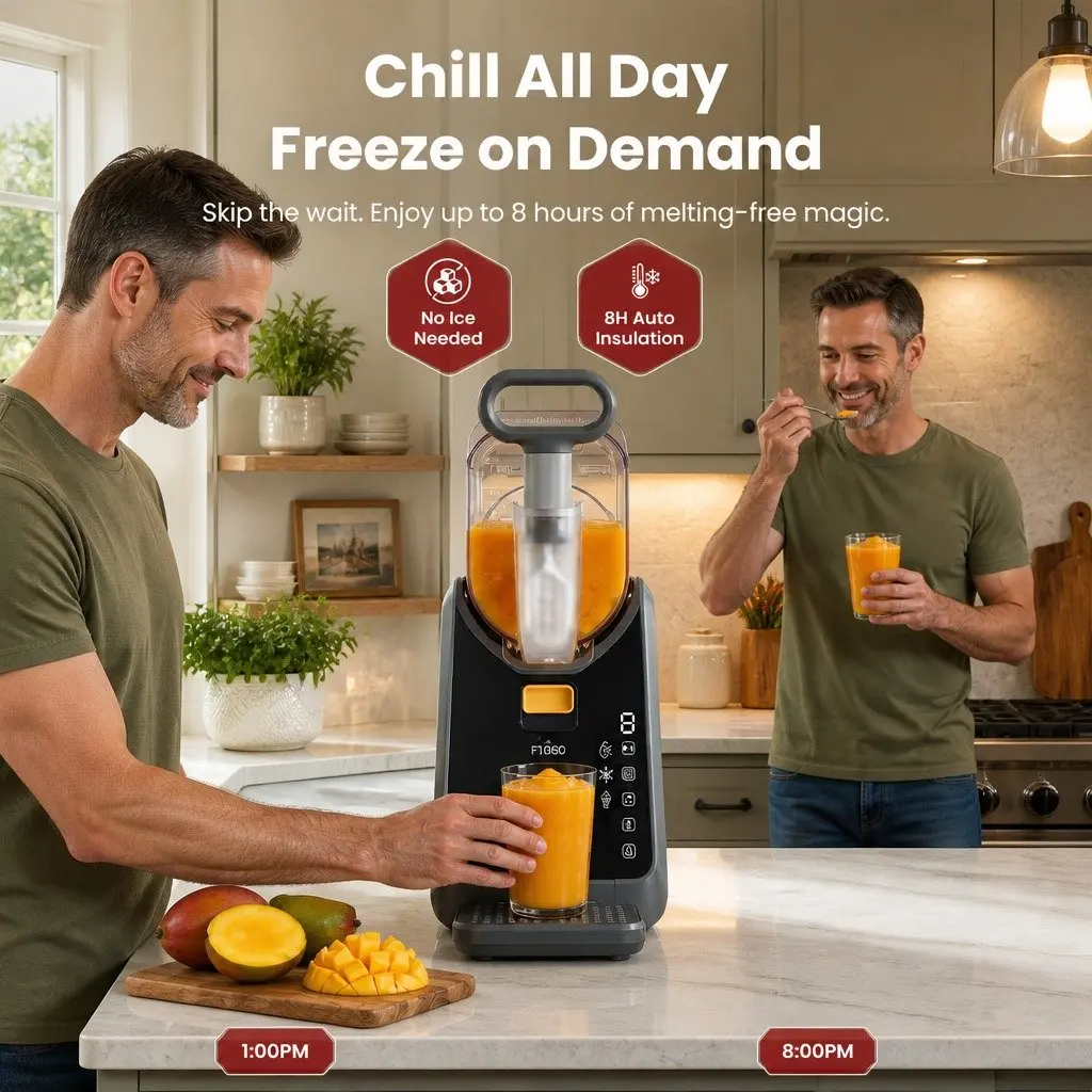 Slushie Machine 2L Frozen Drink Maker Ice Cream Maker Touchscreen Home BBQ