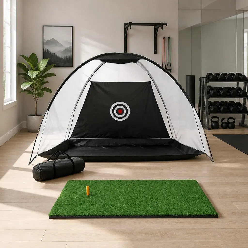 Golf Practice Net Training Mat Set Driving Target Indoor Outdoor Portable