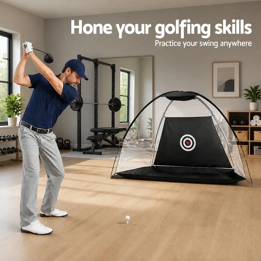 Golf Practice Net Training Mat Set Driving Target Indoor Outdoor Portable