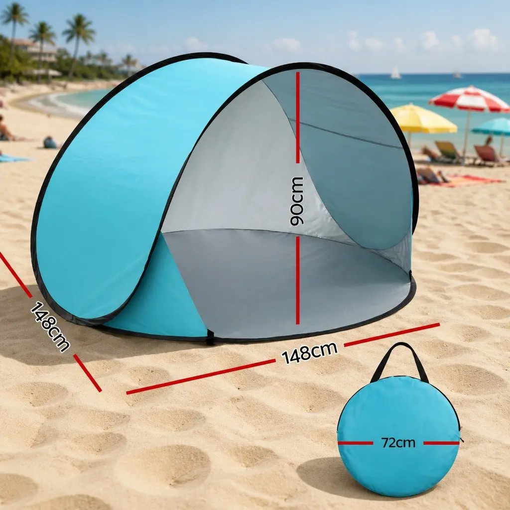 Pop Up Beach Tent 3 Person Camping Shelter Portable Sun Shade Fishing Outdoor
