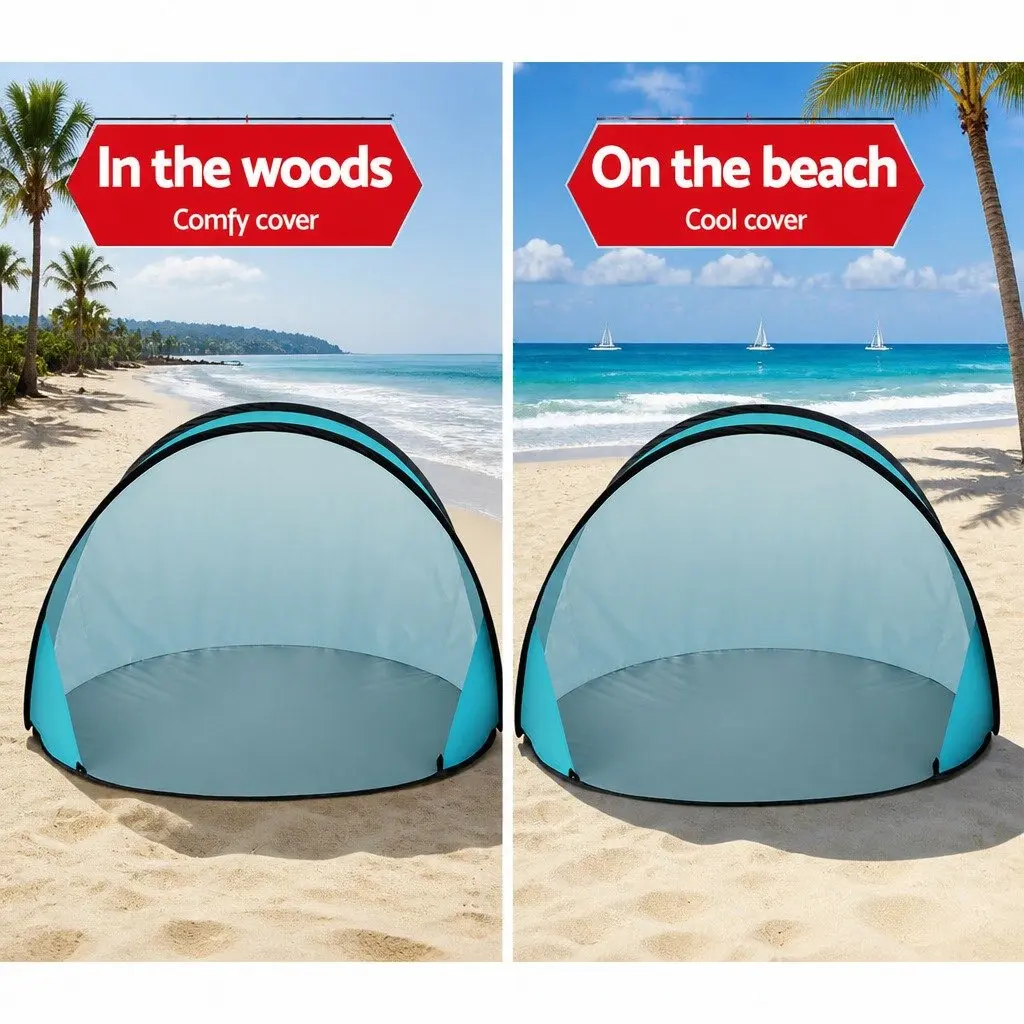 Pop Up Beach Tent 3 Person Camping Shelter Portable Sun Shade Fishing Outdoor