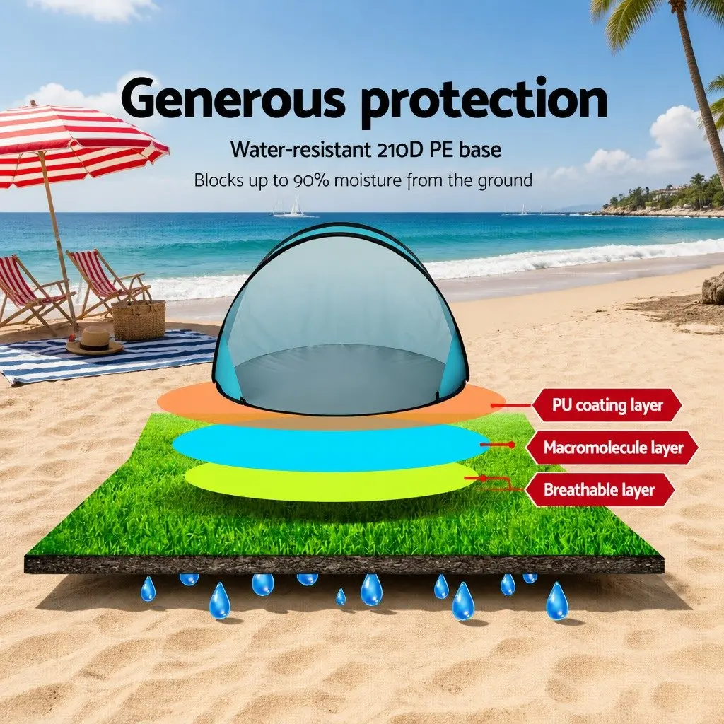 Pop Up Beach Tent 3 Person Camping Shelter Portable Sun Shade Fishing Outdoor