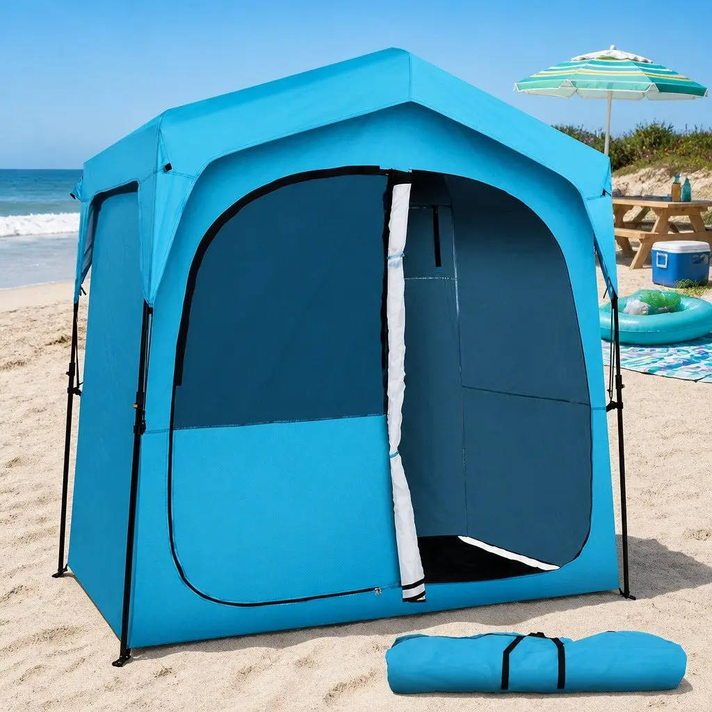 Double Camping Shower Toilet Tent
