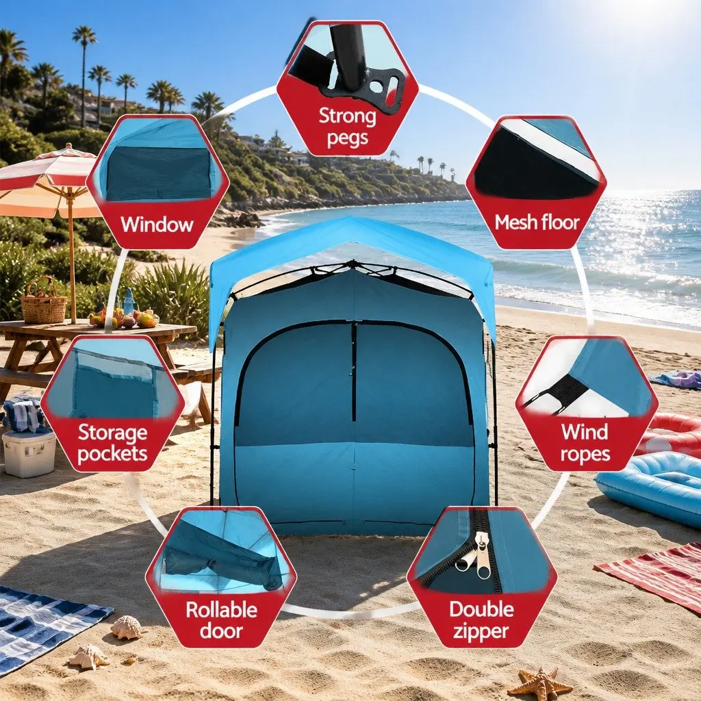 Double Camping Shower Toilet Tent Outdoor Change Room Privacy 210 x 120 x 200 cm