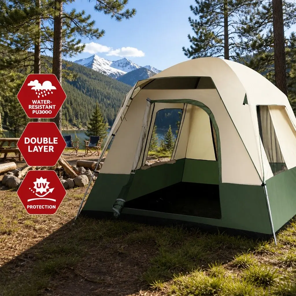 4-Person Camping Tent with Durable