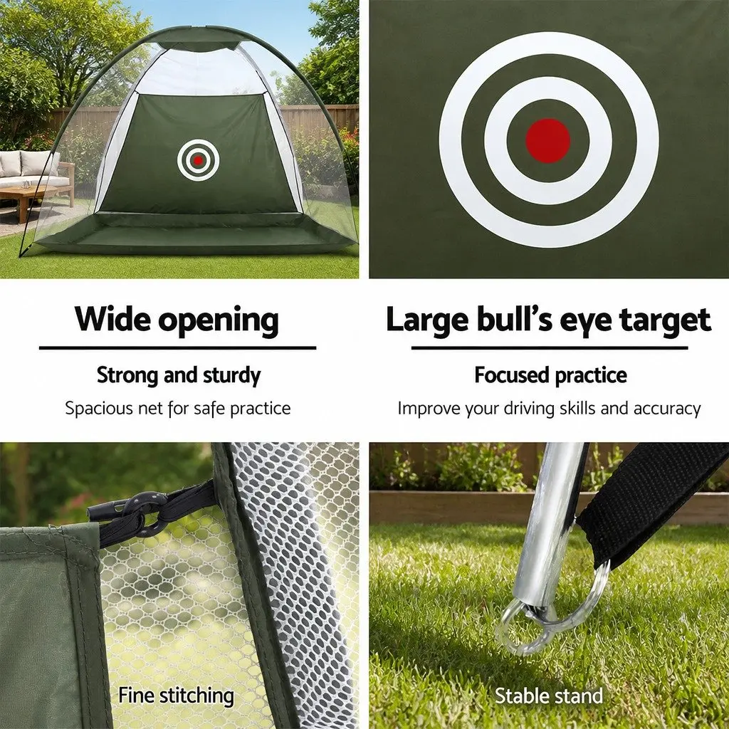 Golf Practice Net Portable Training Aid Driving Target Tent Indoor Outdoor