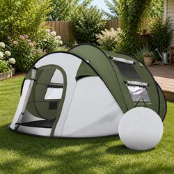 Instant Pop Up Camping Tent 4-5 Person Dome Family Hiking Beach Outdoor Green