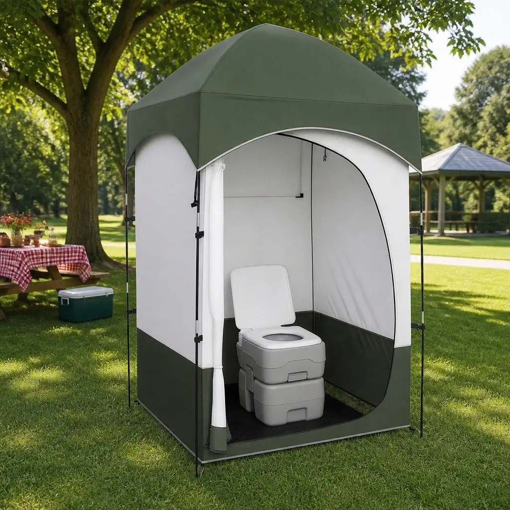 Portable Toilet and Shower Tent with 20L Capacity