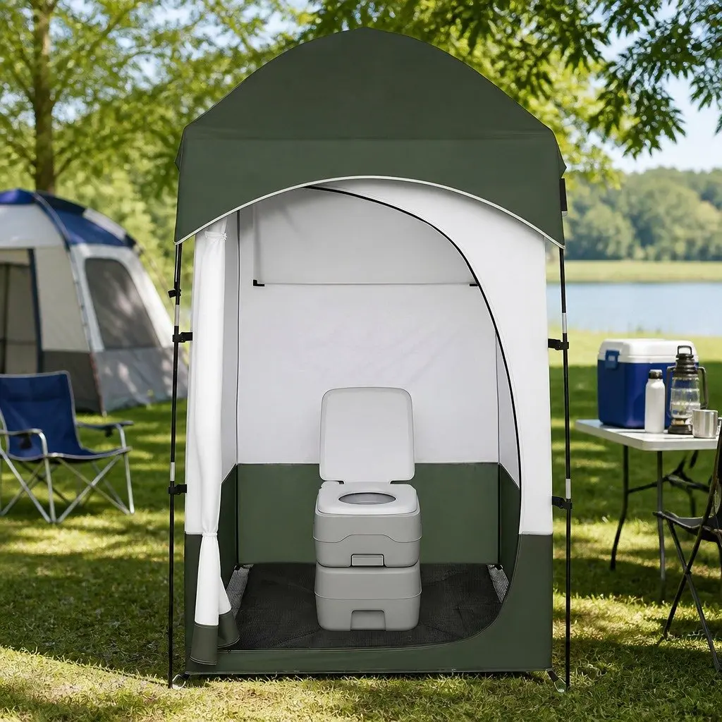 Portable Toilet and Shower Tent with 20L Capacity