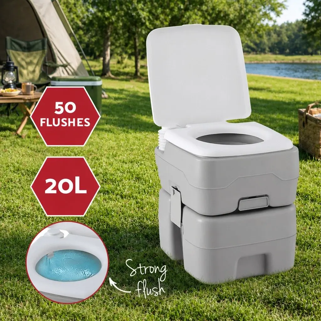 Portable Toilet and Shower Tent with 20L Capacity
