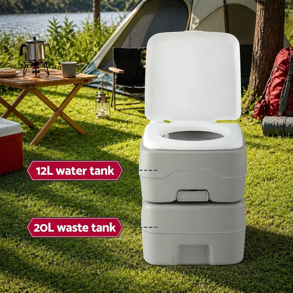 Portable Toilet and Shower Tent with 20L Capacity