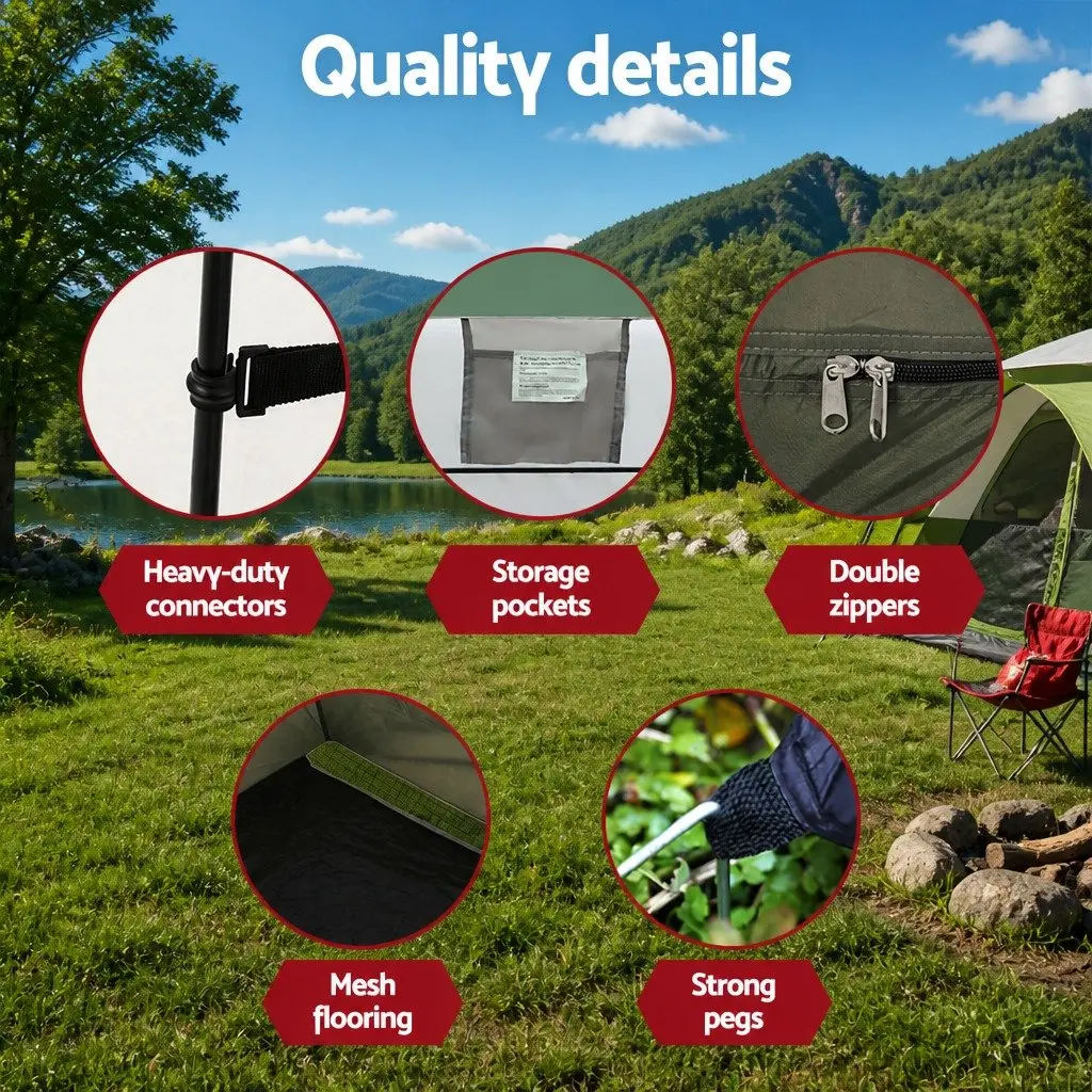 Portable Camping Toilet Shower Tent Privacy Ensuite Set 1 Person 14L Freshwater 22L Waste Tank 120cm x 120cm x 215cm