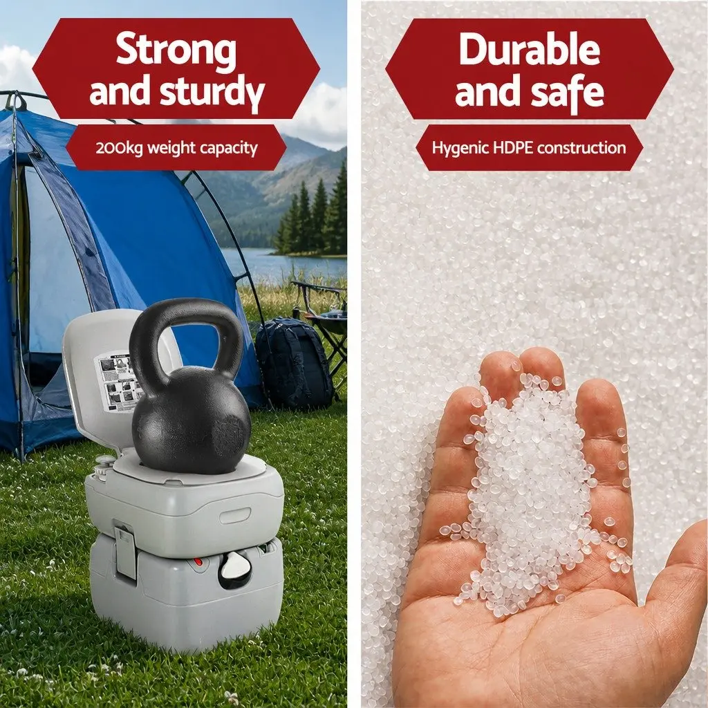 Portable Camping Toilet Shower Tent Privacy Ensuite Set 1 Person 14L Freshwater 22L Waste Tank 120cm x 120cm x 215cm