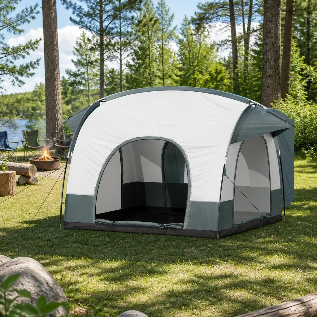 Car Rear Extension Camping Tent SUV Canopy 4WD Outdoor Family Portable Grey