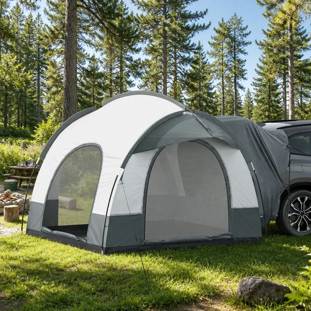 Car Rear Extension Camping Tent SUV Canopy Outdoor 250x200x200cm Grey