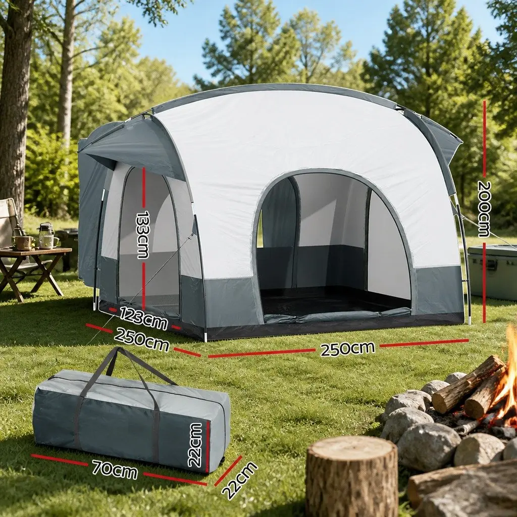 Car Rear Extension Camping Tent SUV Canopy Outdoor 250x200x200cm Grey