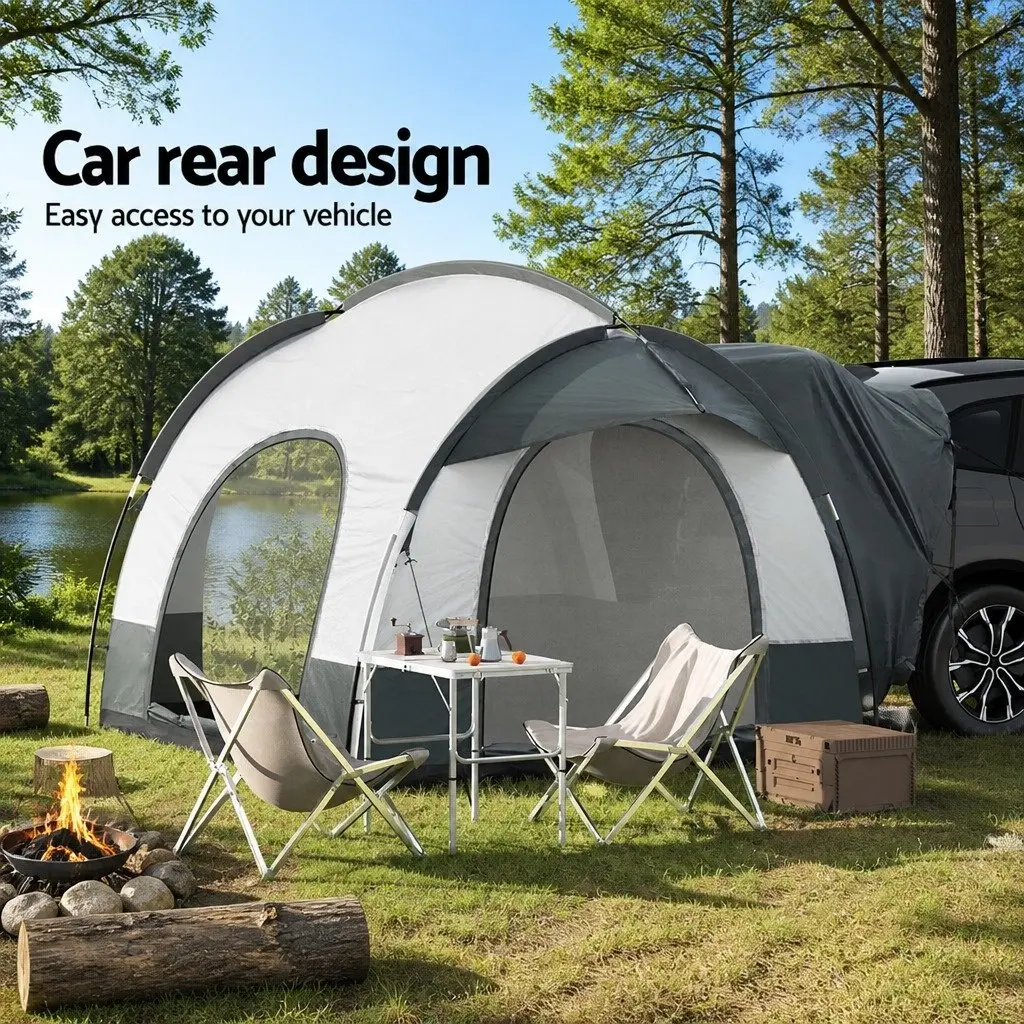 Car Rear Extension Camping Tent SUV Canopy Outdoor 250x200x200cm Grey