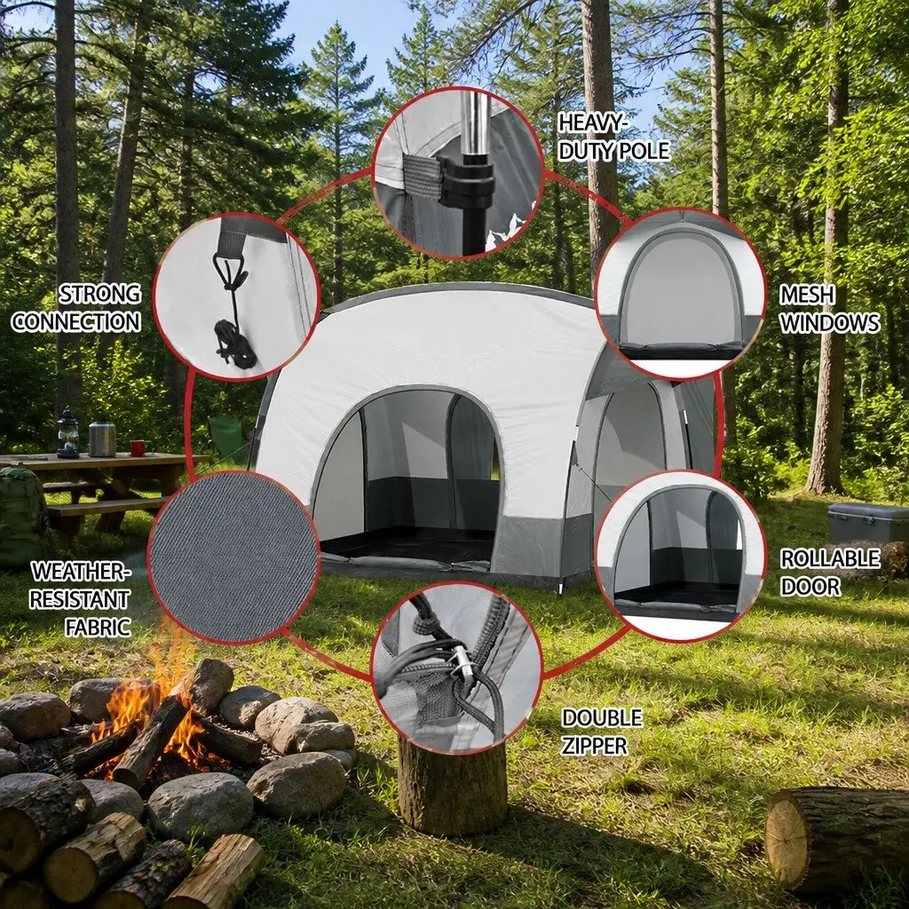 Car Rear Extension Camping Tent SUV Canopy Outdoor 250x200x200cm Grey