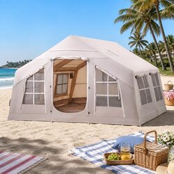 Inflatable Tent for 6 People - Specs: 360CM, Brown
