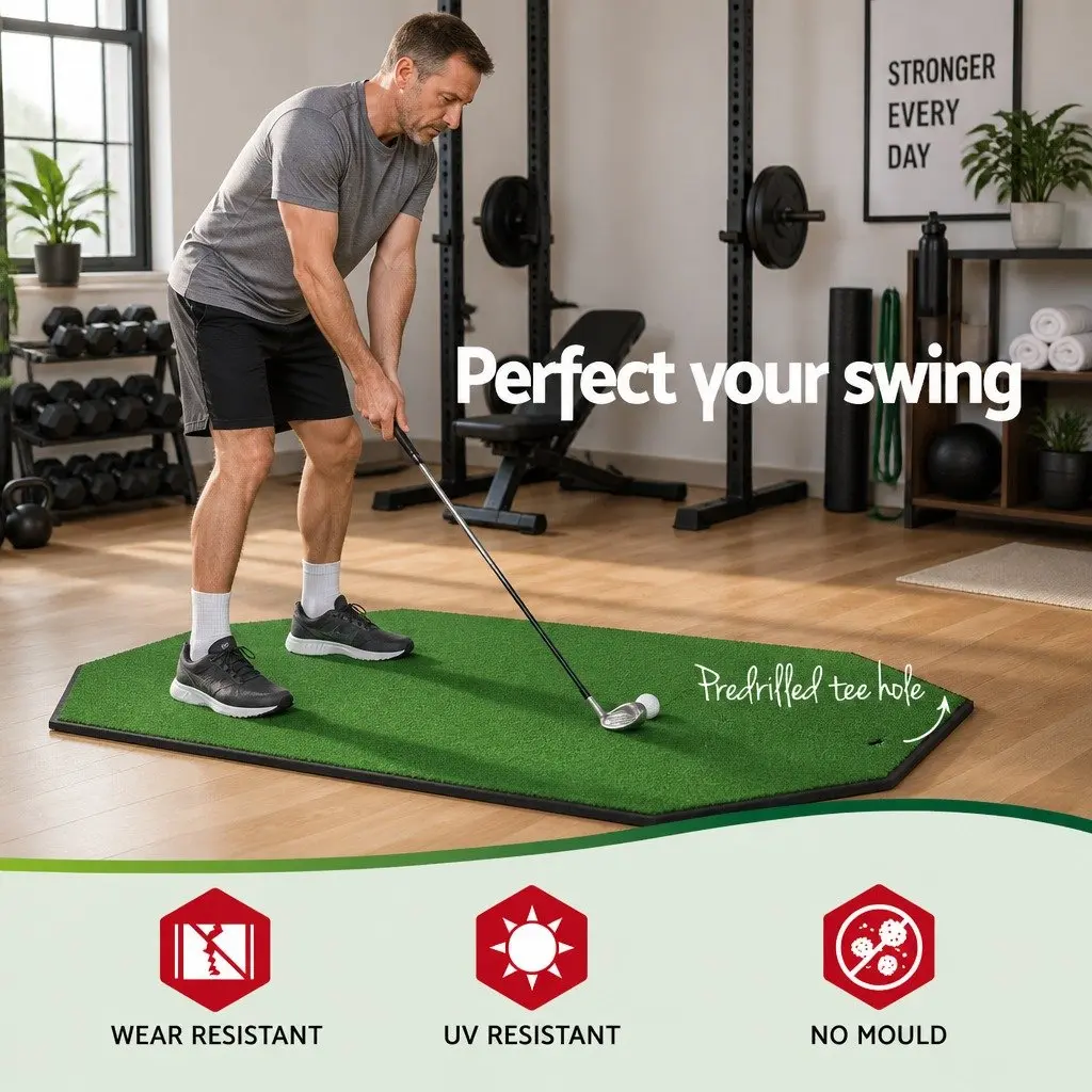 Golf Practice Net and Training Mat Set Driving Target Indoor Outdoor Home Use
