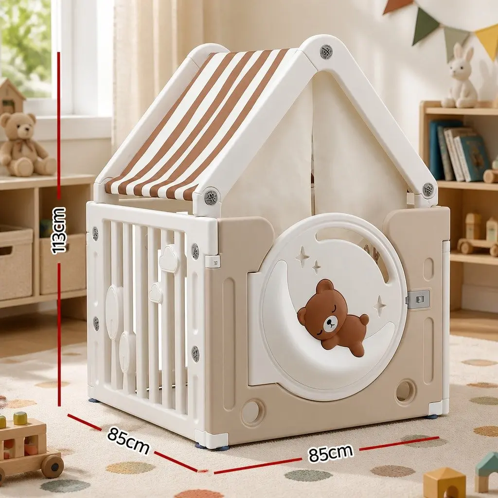 Kids Play Tent Castle Playhouse with Floor Mat Indoor Outdoor Imaginative Play