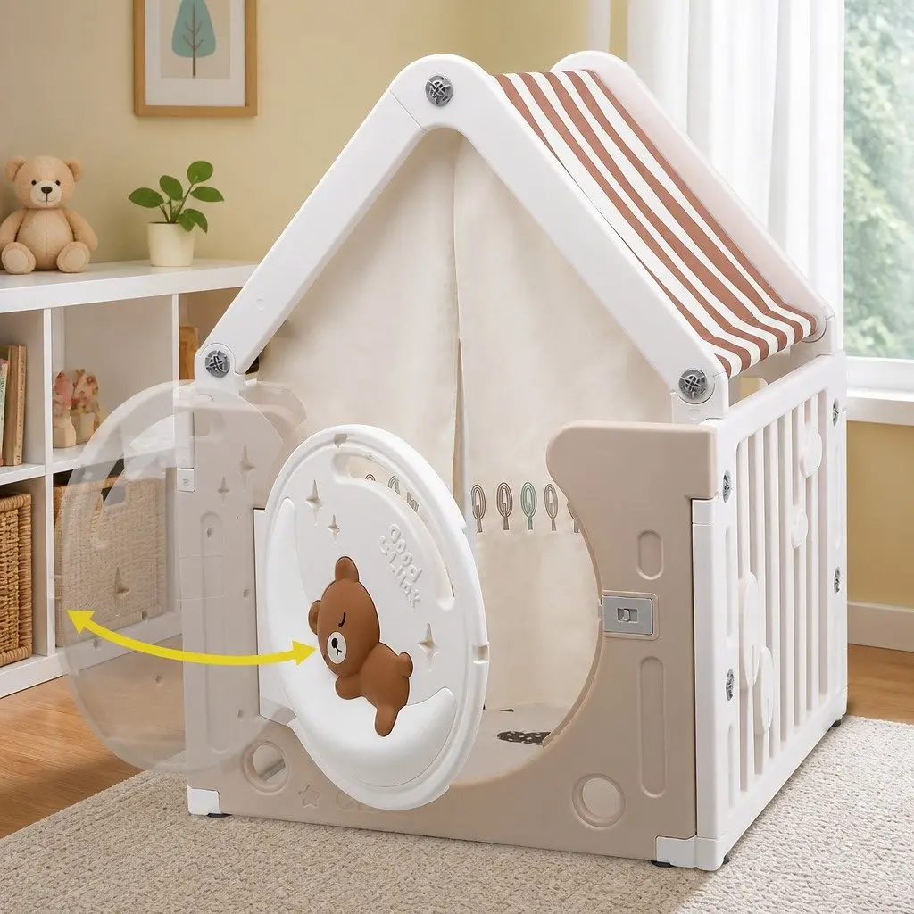 Kids Play Tent Castle Playhouse with Floor Mat Indoor Outdoor Imaginative Play