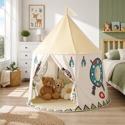 Kids Play Tent Playhouse Castle with Window Door Carry Bag 115cm Multicolour