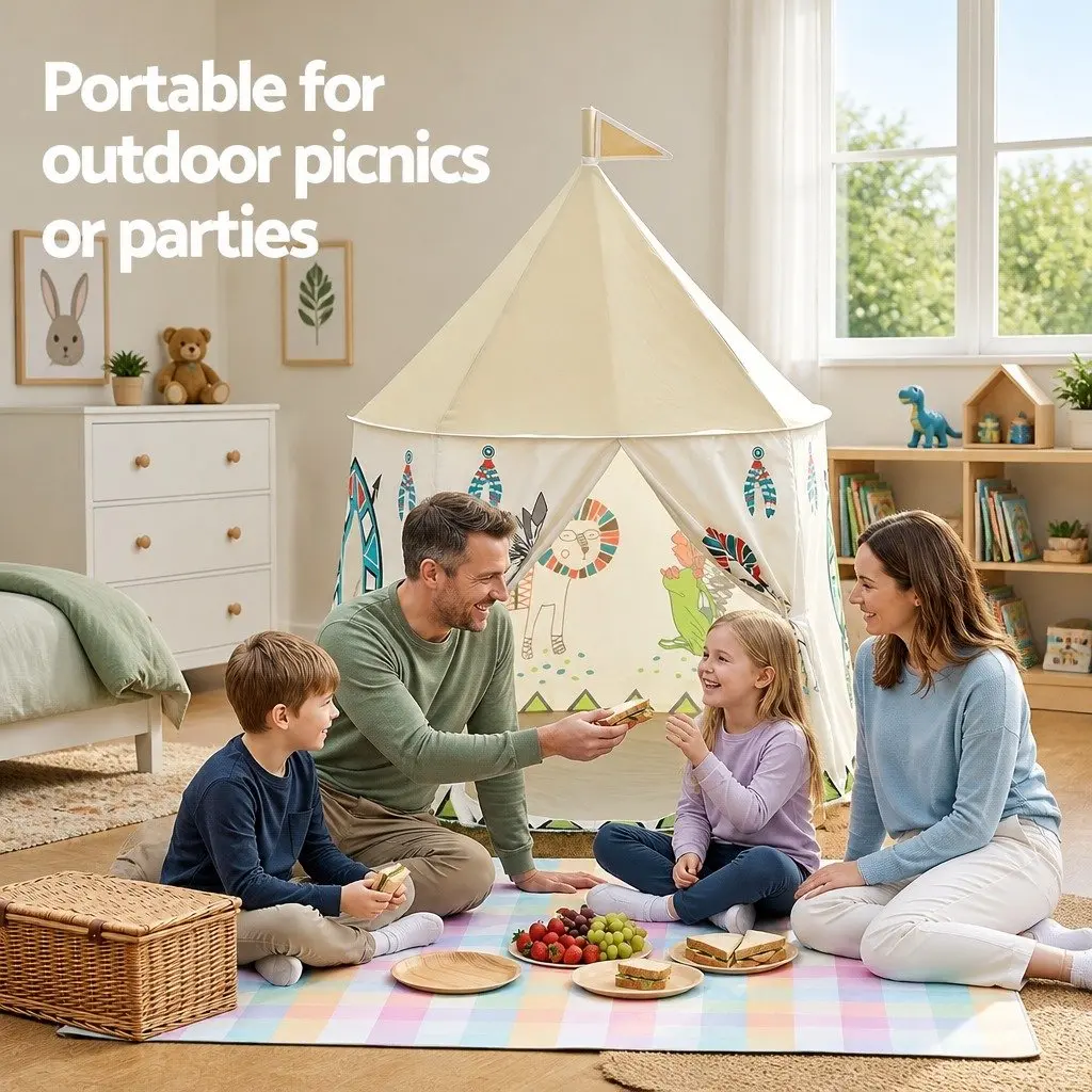 Kids Play Tent Playhouse Castle Indoor Outdoor 115cm Multicolour