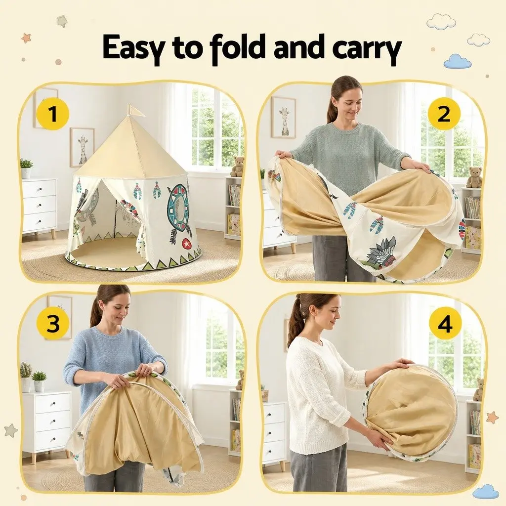 Kids Play Tent Playhouse Castle Indoor Outdoor 115cm Multicolour