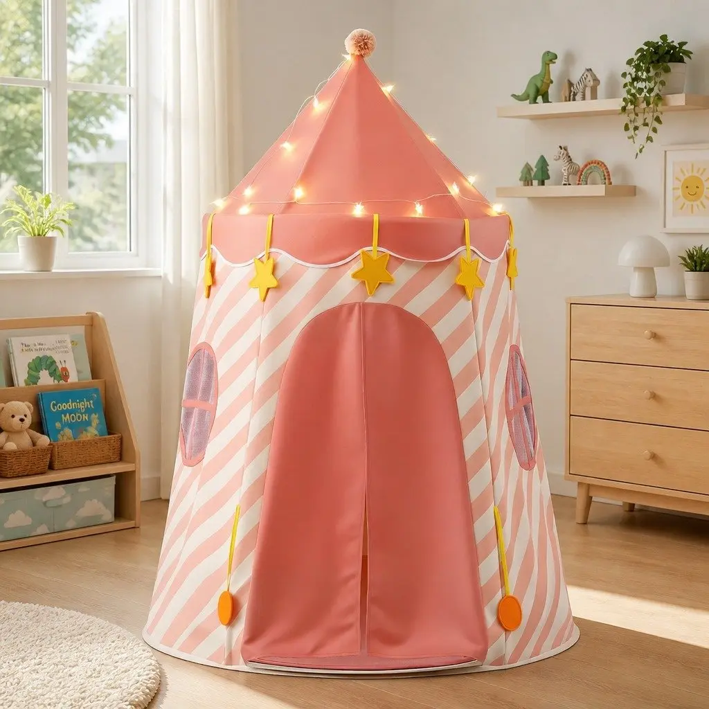 Kids Play Tent Playhouse for Kids Room Pink 116cm x 153cm