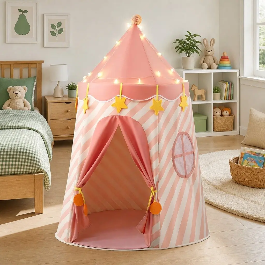 Kids Play Tent Playhouse for Kids Room Pink 116cm x 153cm