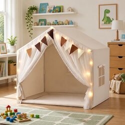 Specifications of Kids Play Tent with Star Lights 144cm Cream
