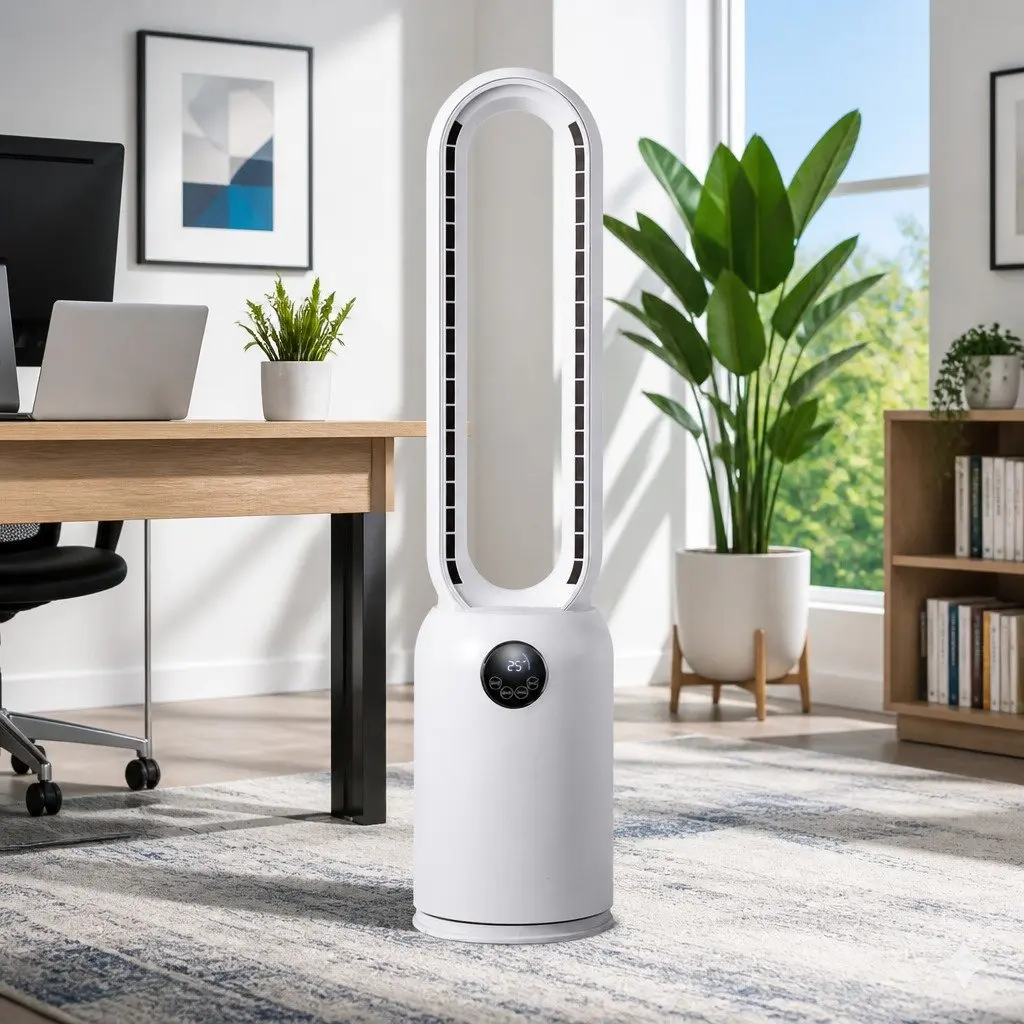 Bladeless Fan for Bedroom Office Living Space 88cm with Remote Control 24 Speed Air Purification