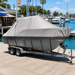 17-19ft Boat Cover: 600D Heavy-Duty Grey Protection