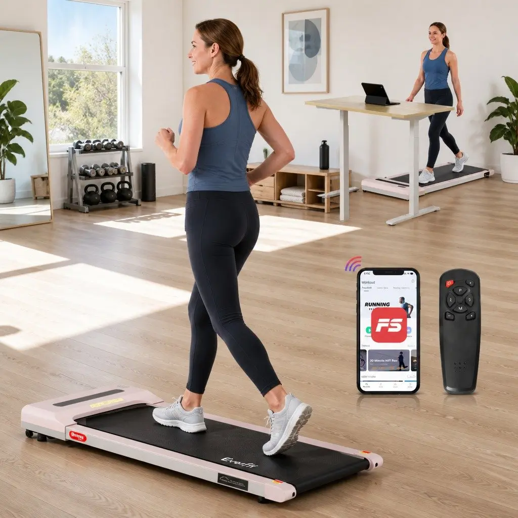 Electric Walking Pad Treadmill in Pink