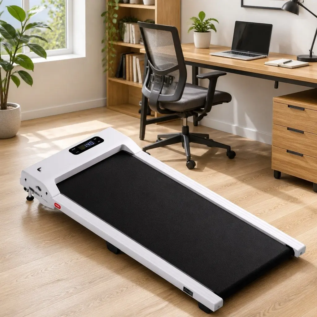 Walking Pad Treadmill 3-in-1 Under Desk Home Gym 12% Incline 38cm Belt White