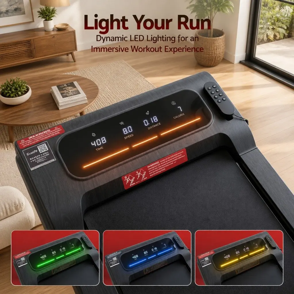 Walking Pad Treadmill 2-in-1 Under Desk Home Gym Machine 100 x 38 cm Foldable