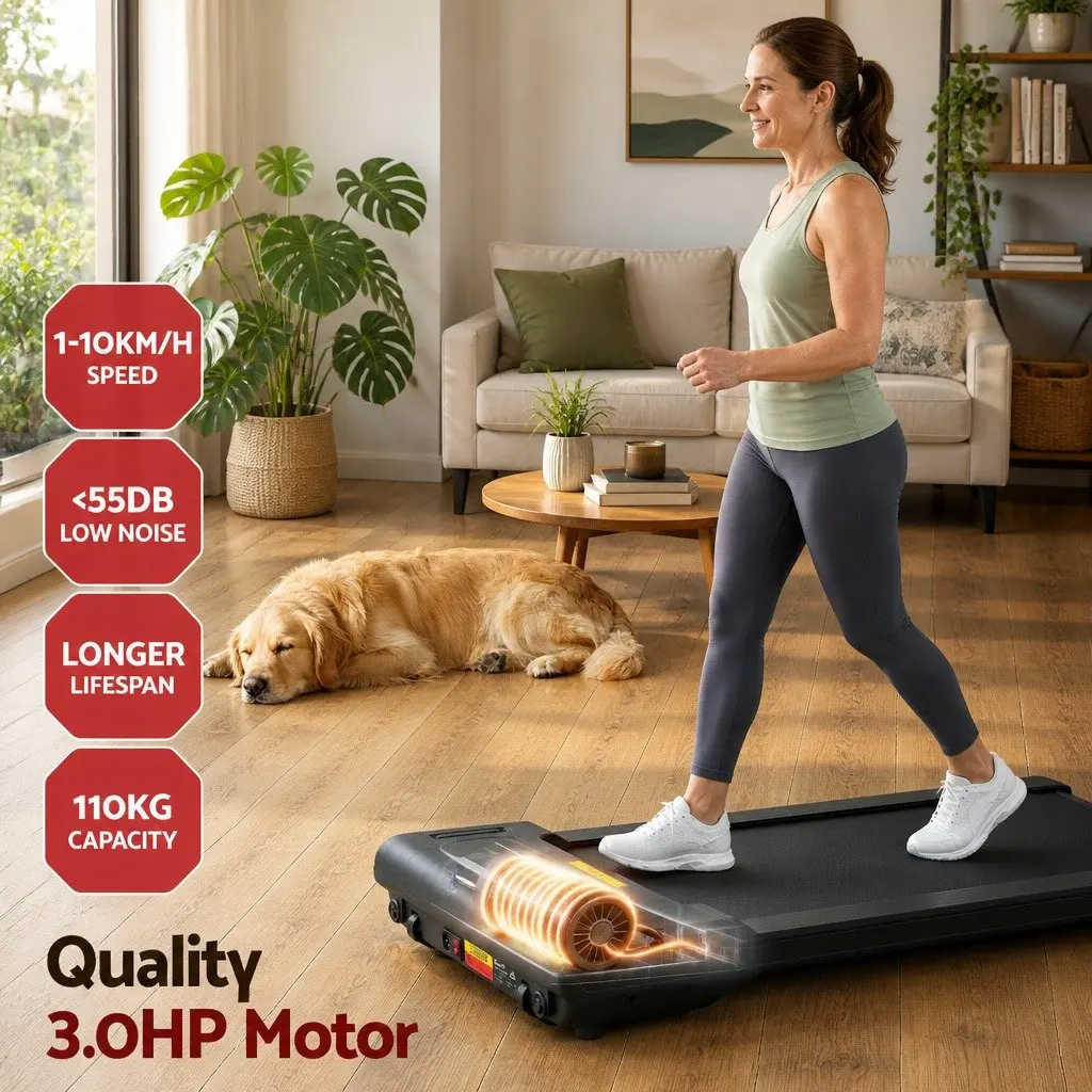 Walking Pad Treadmill 2-in-1 Under Desk Home Gym Machine 100 x 38 cm Foldable