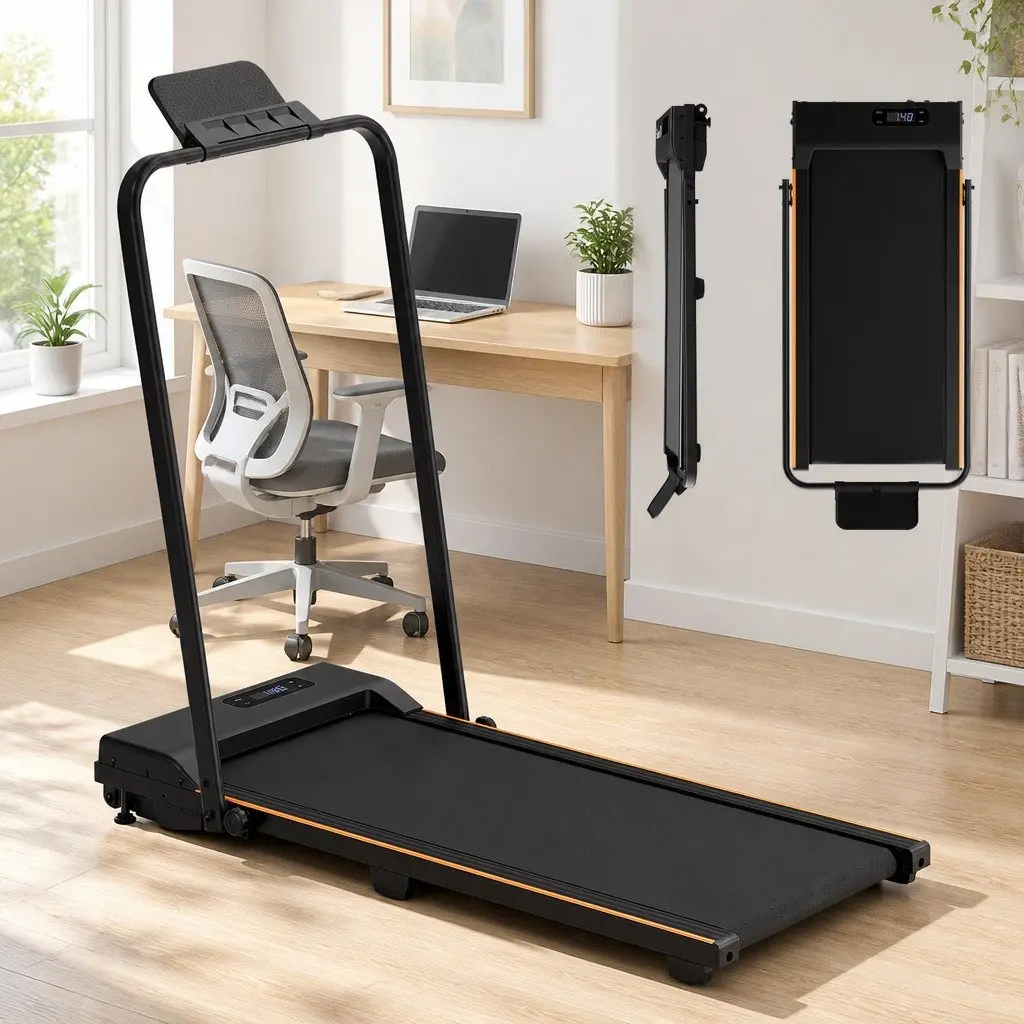 3-in-1 Walking Pad Treadmill 12% Incline Foldable Under Desk Home Gym Machine