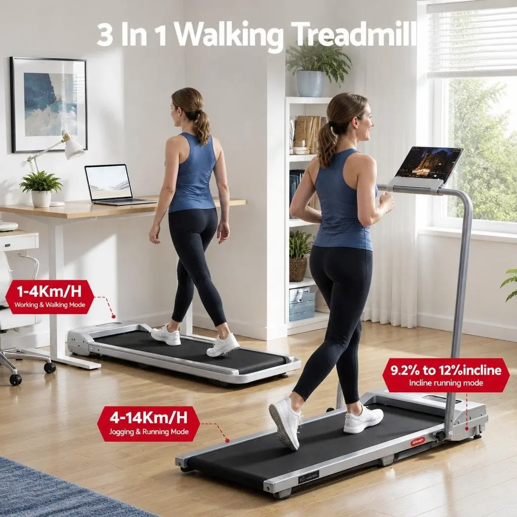Walking Pad Treadmill Under Desk Home Gym 90cm x 38cm Silver