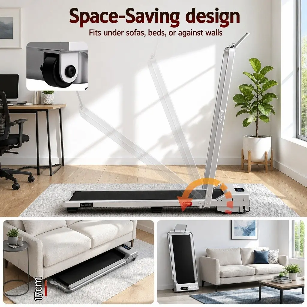 Walking Pad Treadmill Under Desk Home Gym 90cm x 38cm Silver