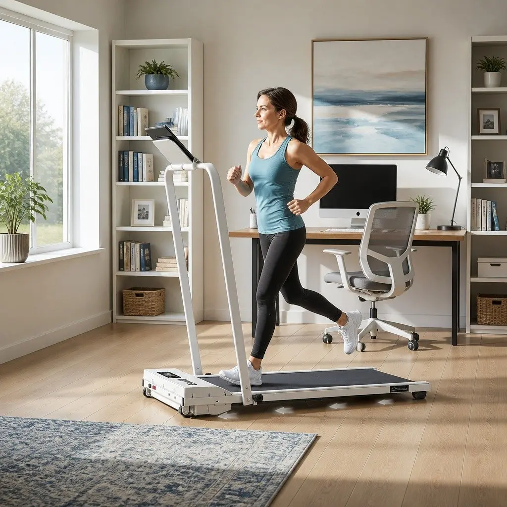 Walking Pad Treadmill 12% Incline Foldable Under Desk Home Gym Machine White