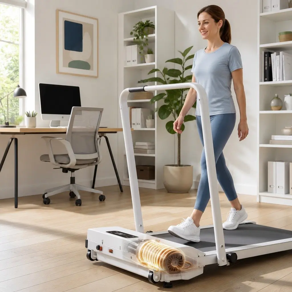 Walking Pad Treadmill 12% Incline Foldable Under Desk Home Gym Machine White