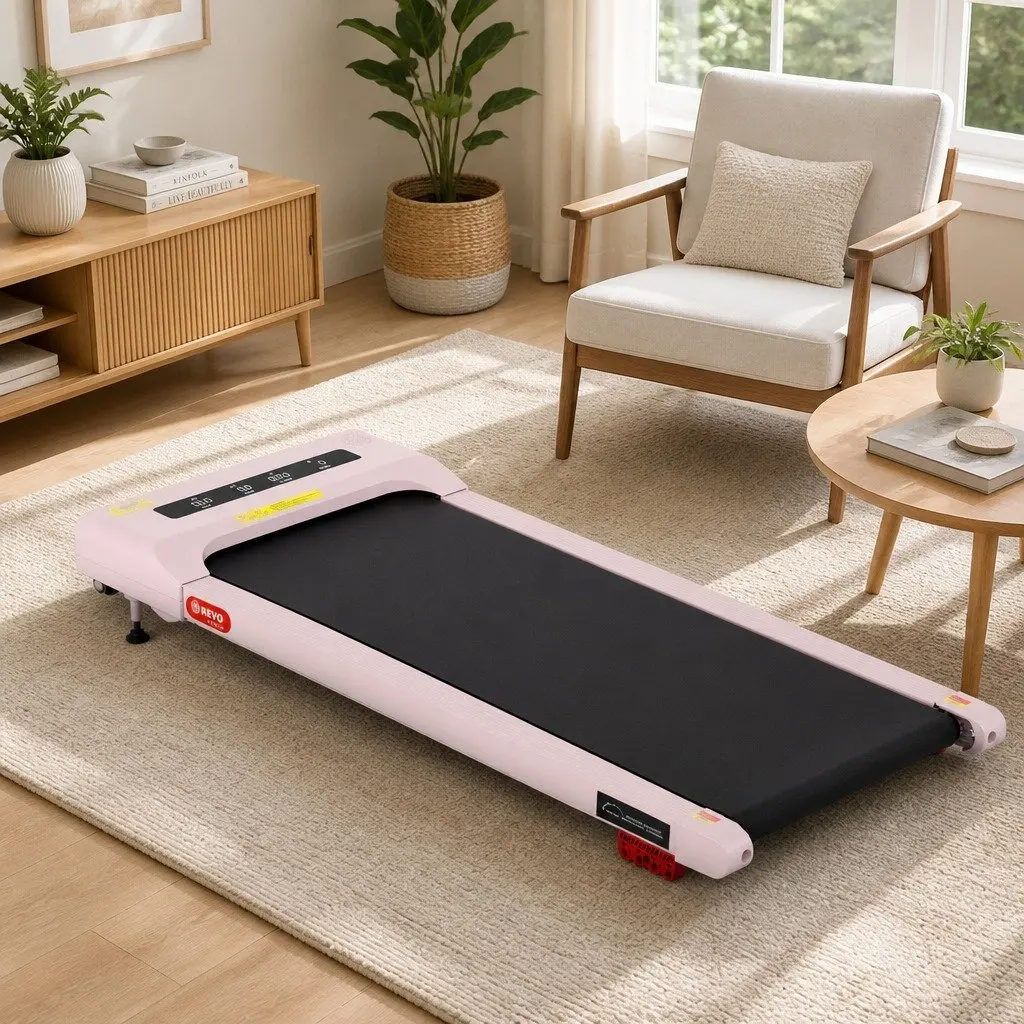Electric Walking Pad Treadmill Home Office Gym Compact Under Desk Pink