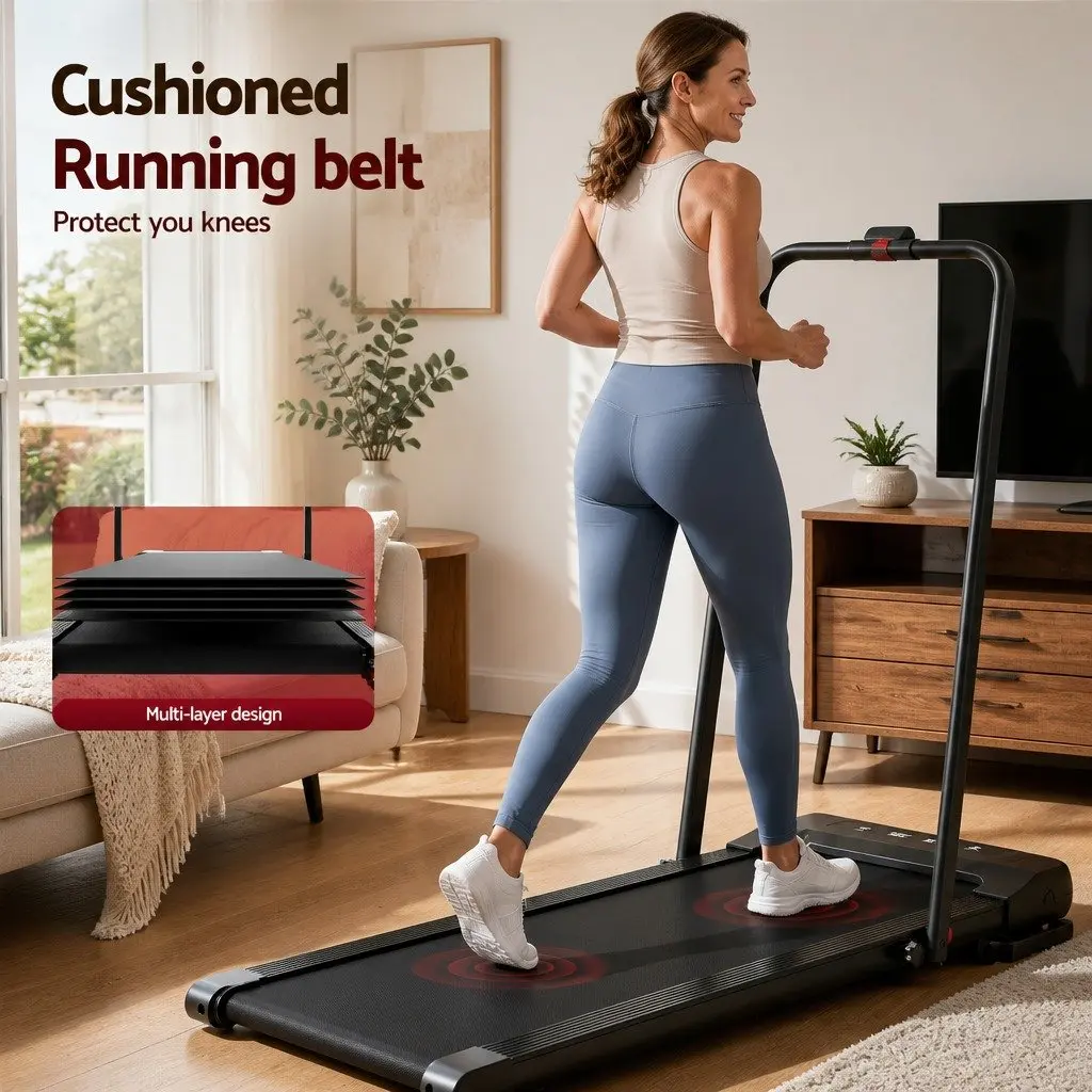 Electric Walking Pad Treadmill Foldable Under Desk Home Fitness 380mm Black