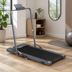 2 in 1 Electric Walking Pad Under Desk Treadmill Home Gym Fitness Foldable 400mm