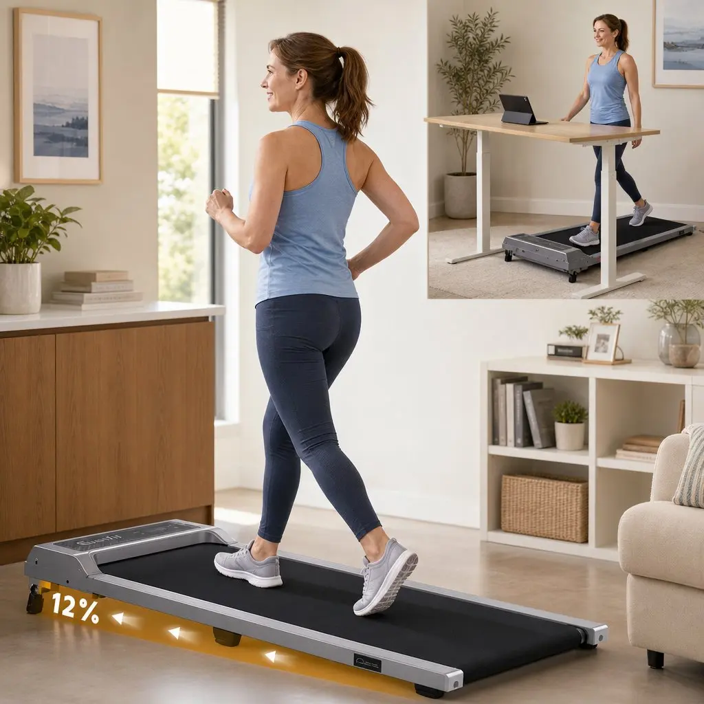3 in 1 Treadmill Under Desk Home Gym Exercise Machine Compact Size