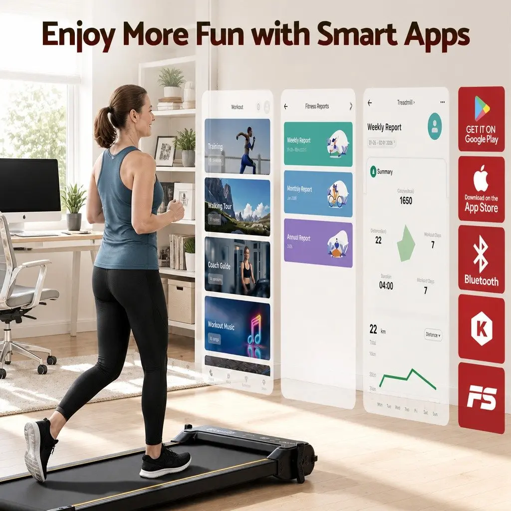 Walking Pad Treadmill Under Desk Dual-Sided with Foot Massage Home Gym 119 x 55.5 x 14 cm