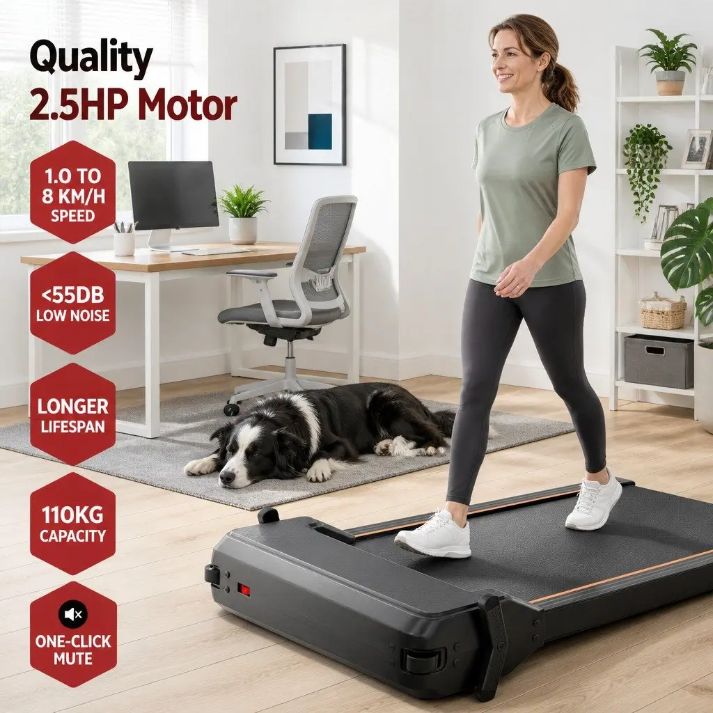 Walking Pad Treadmill Under Desk Dual-Sided with Foot Massage Home Gym 119 x 55.5 x 14 cm