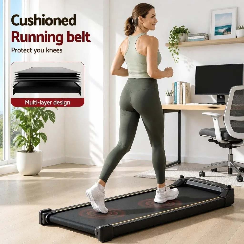 Walking Pad Treadmill Under Desk Dual-Sided with Foot Massage Home Gym 119 x 55.5 x 14 cm